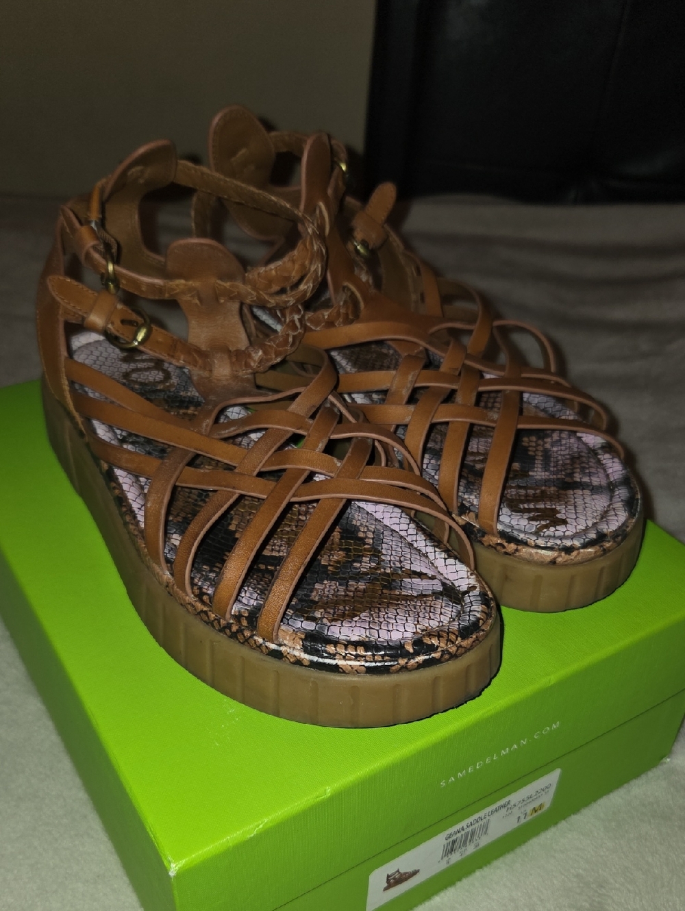 Sam Edelman Geana Leather Gladiator Sandals, Sz 11